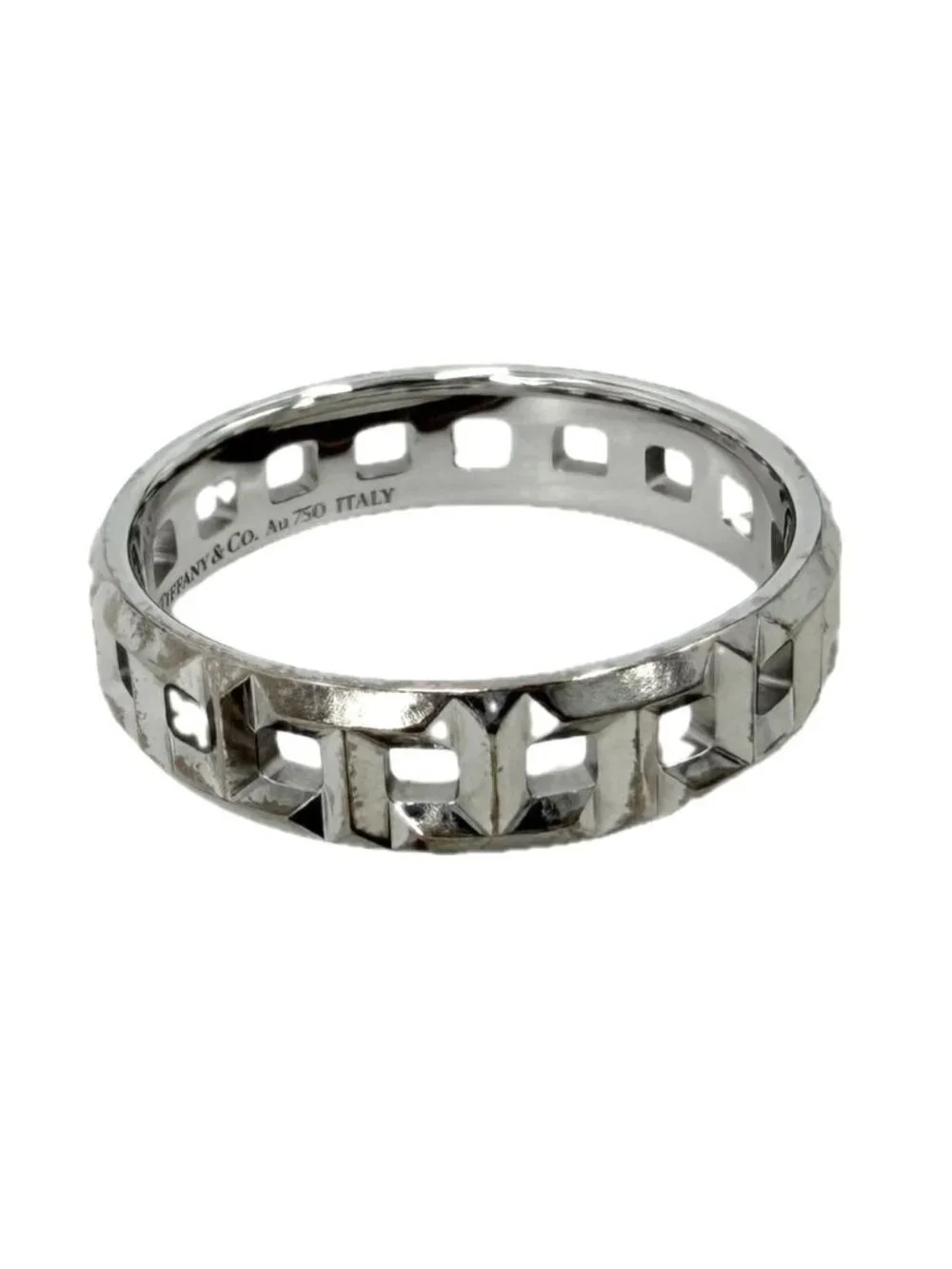 Tiffany & Co Big Ring T True Narrow 18k WG White Gold